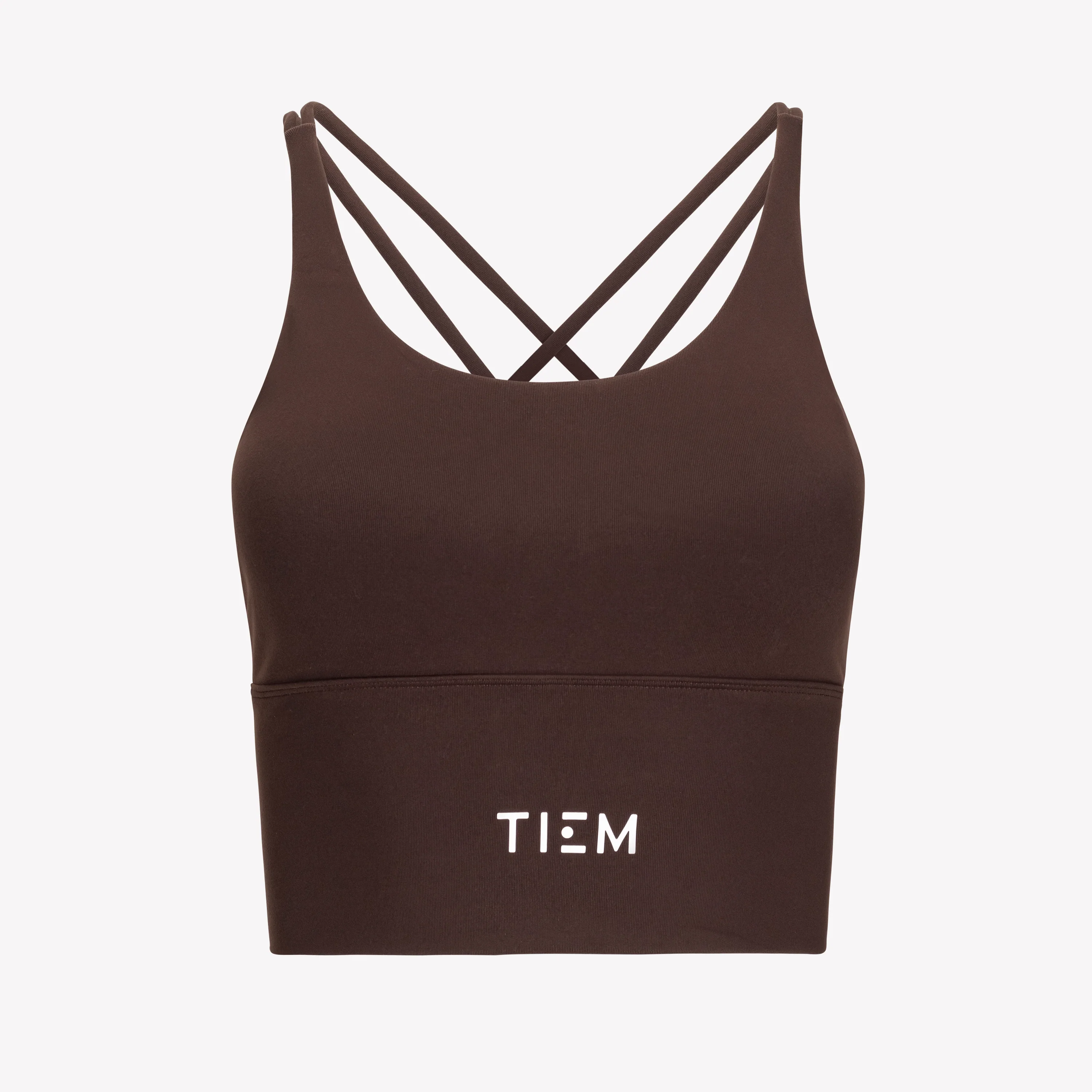 Strappy Sports Bra - Brown/White - Image 3