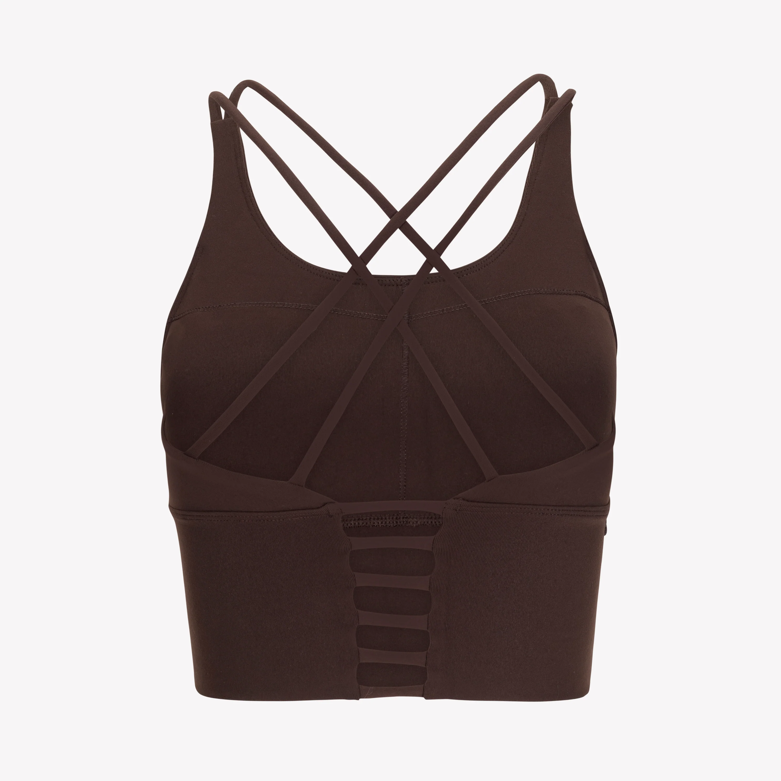 Strappy Sports Bra - Brown/White - Image 4