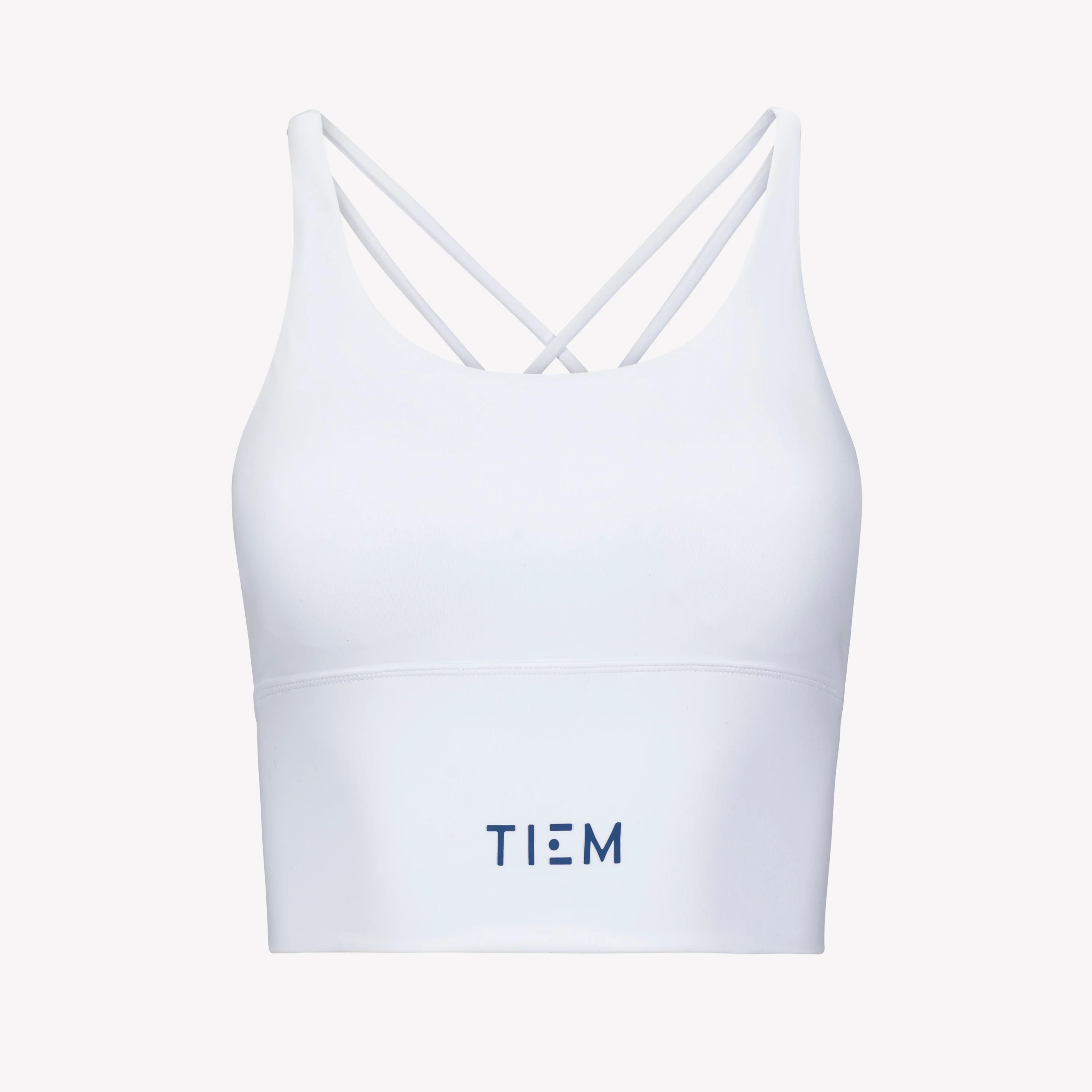 Strappy Sports Bra - White/Navy - Image 3